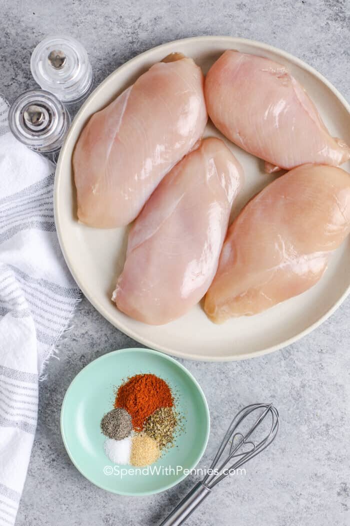 Ingredients for air fryer chicken breast