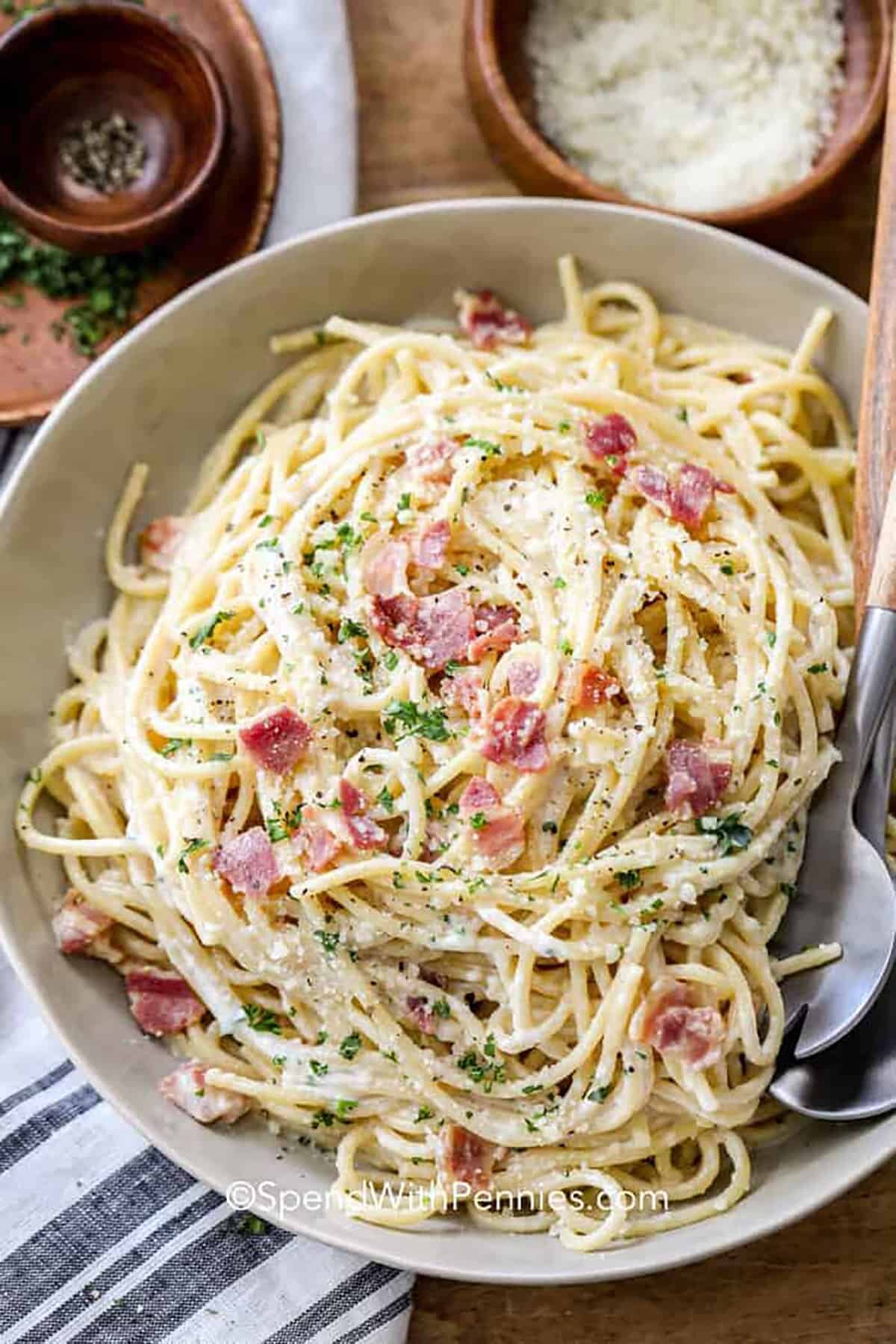 plated Spaghetti Carbonara