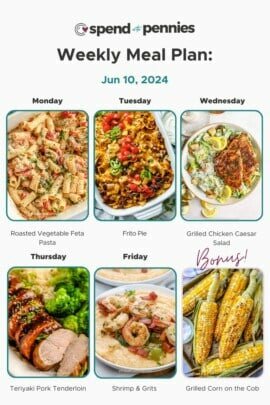 overview of weekly meal plan for week of June 10