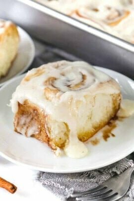 plated Homemade Cinnamon Rolls