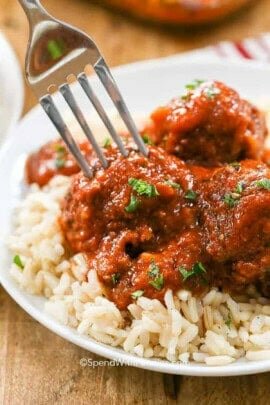 Porcupine Meatballs on rice