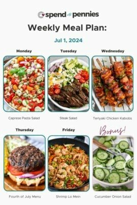 meal plan for the week of July 1 2024