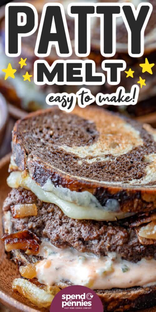 easy to make Patty Melt with writing